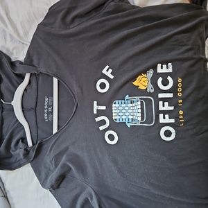 Life is Good long sleeved hooded t shirt